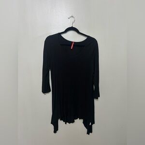 PAOLINO | Chic Black Asymmetrical Tunic
